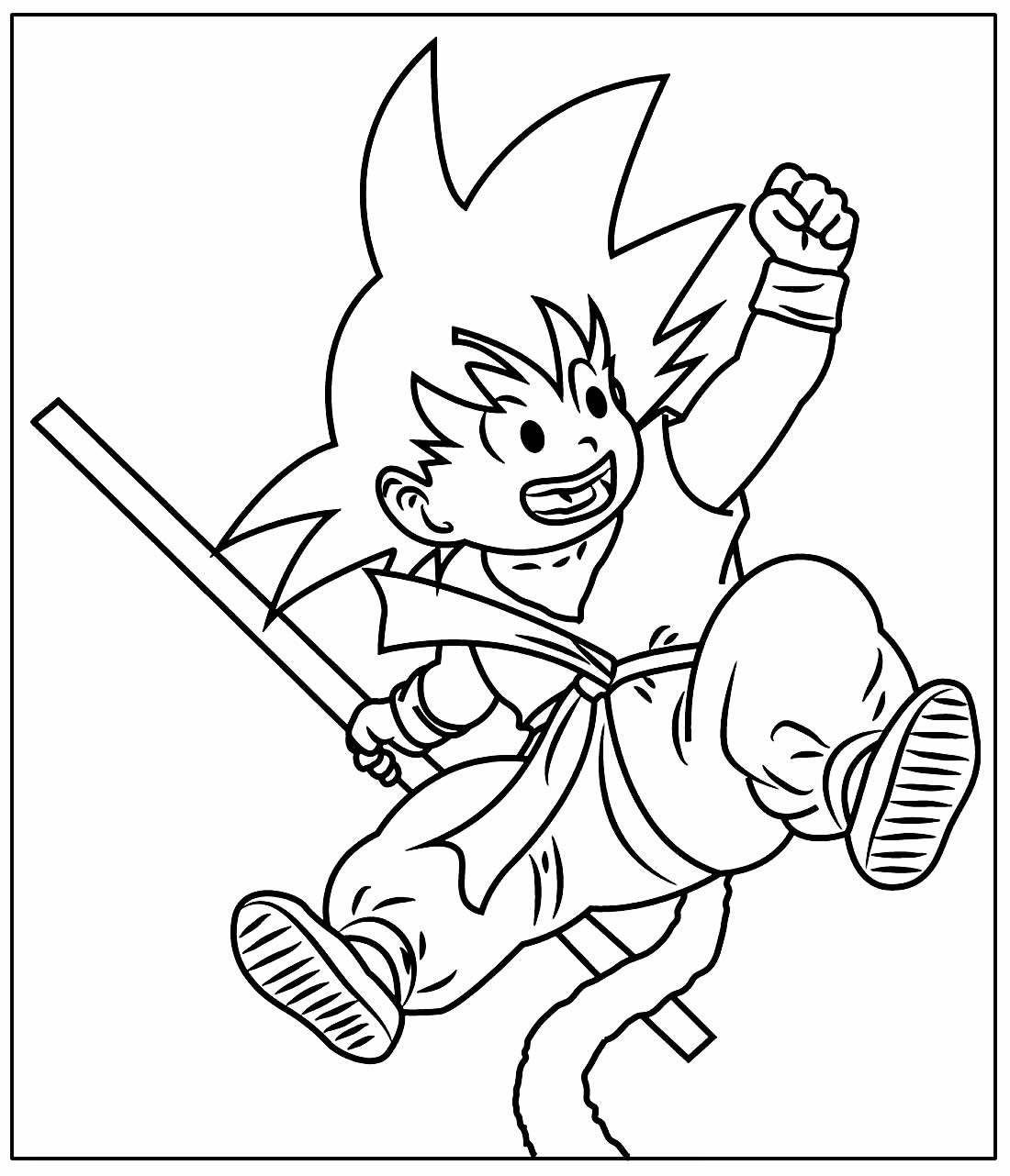 Desenho do Goku para colorir