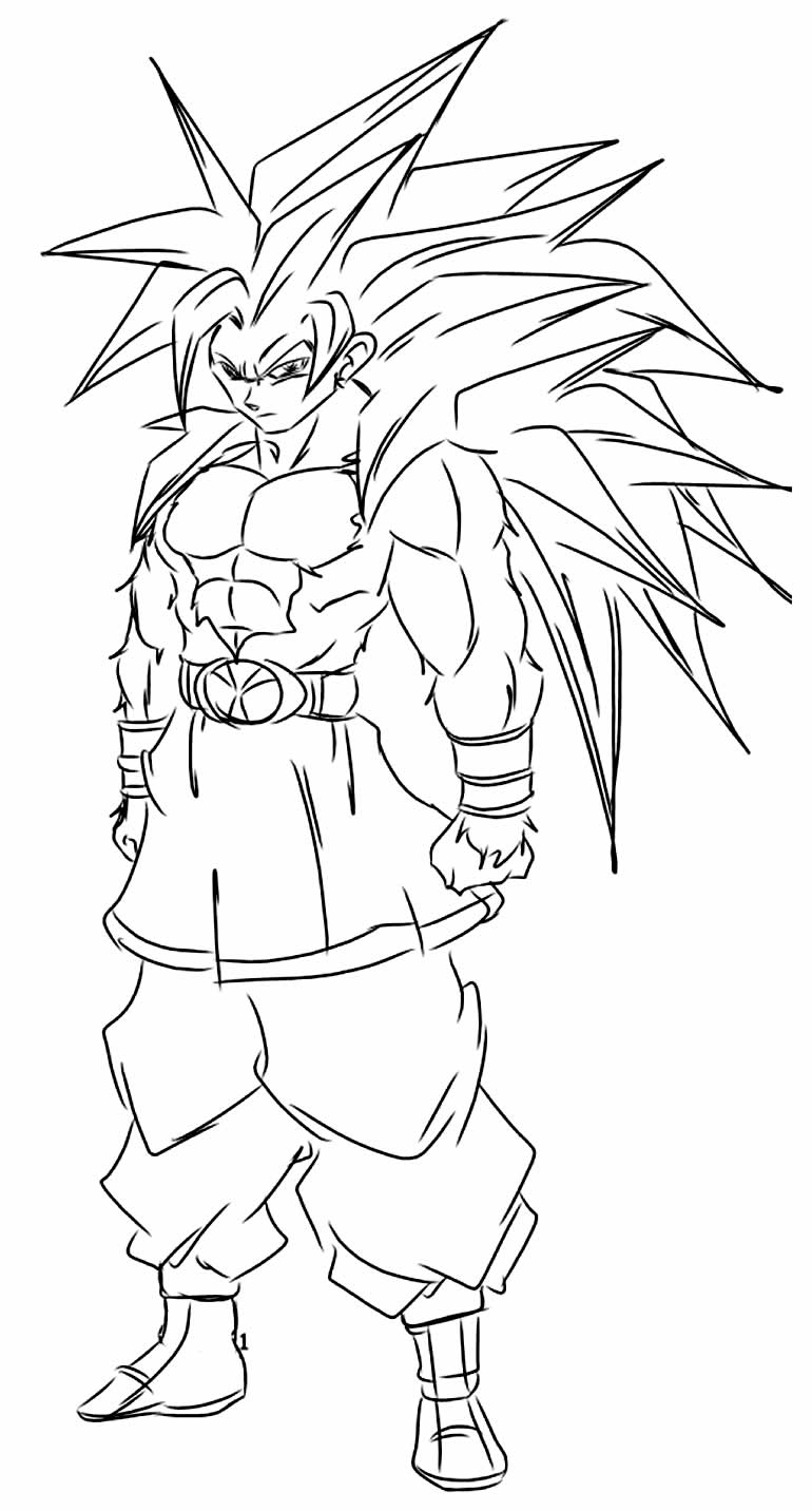 Desenho do Goku para pintar