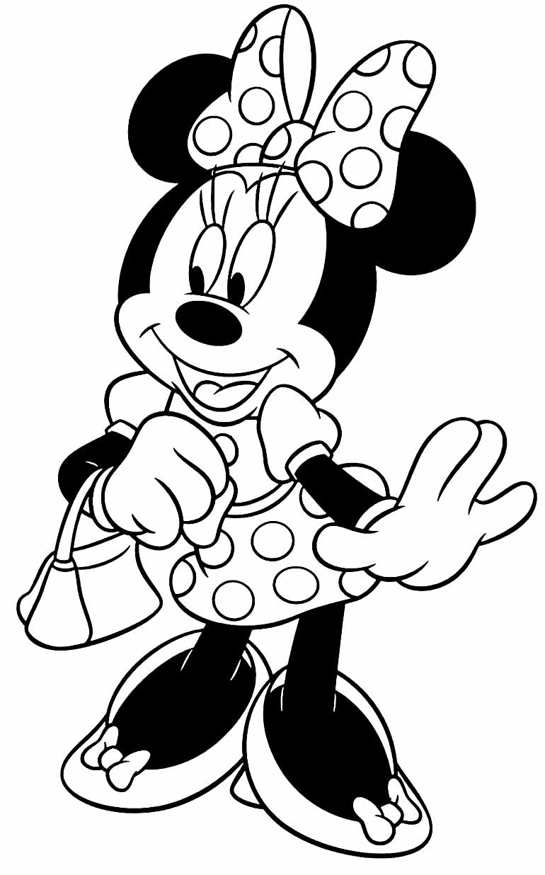 Desenho da Minnie para colorir e pintar