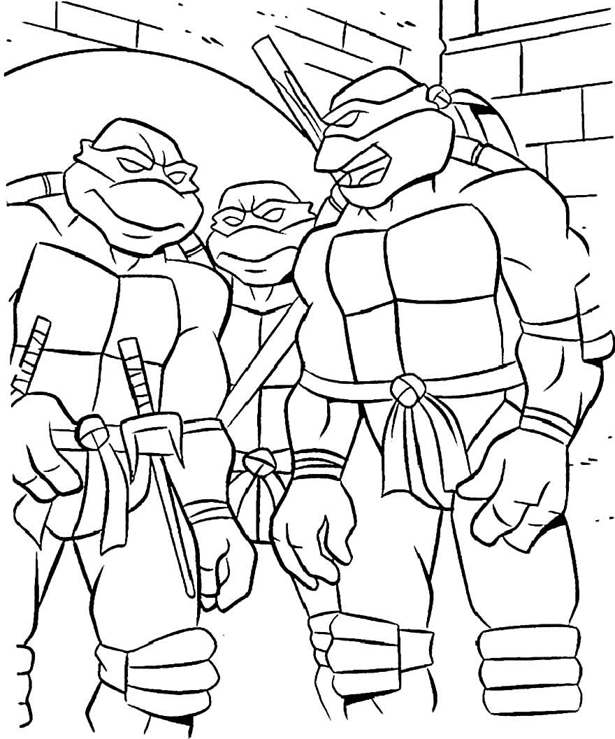 Desenhos Tartarugas Ninja para colorir