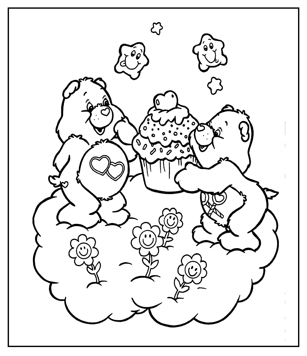Desenho para colorir de Ursinhos Carinhosos