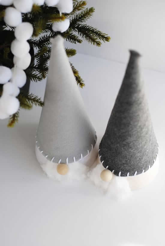 Gnomos de feltro para o Natal