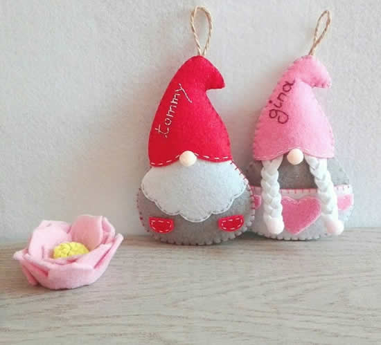 Gnomo com feltro para o Natal