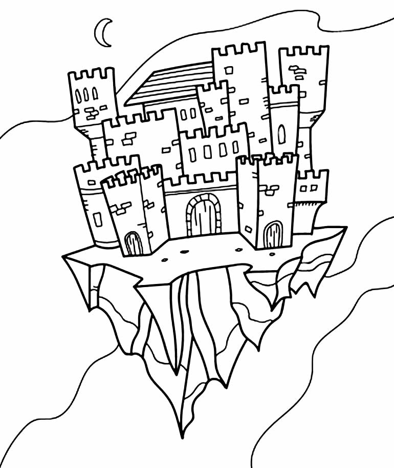 Desenho de Castelo para colorir e pintar