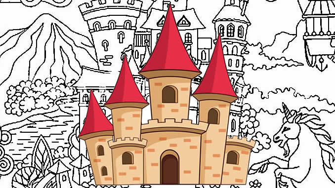 Desenhos de Castelo para colorir