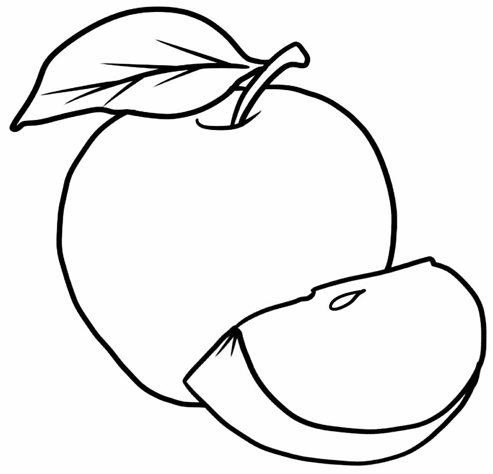 Desenho de Maçã para imprimir e colorir