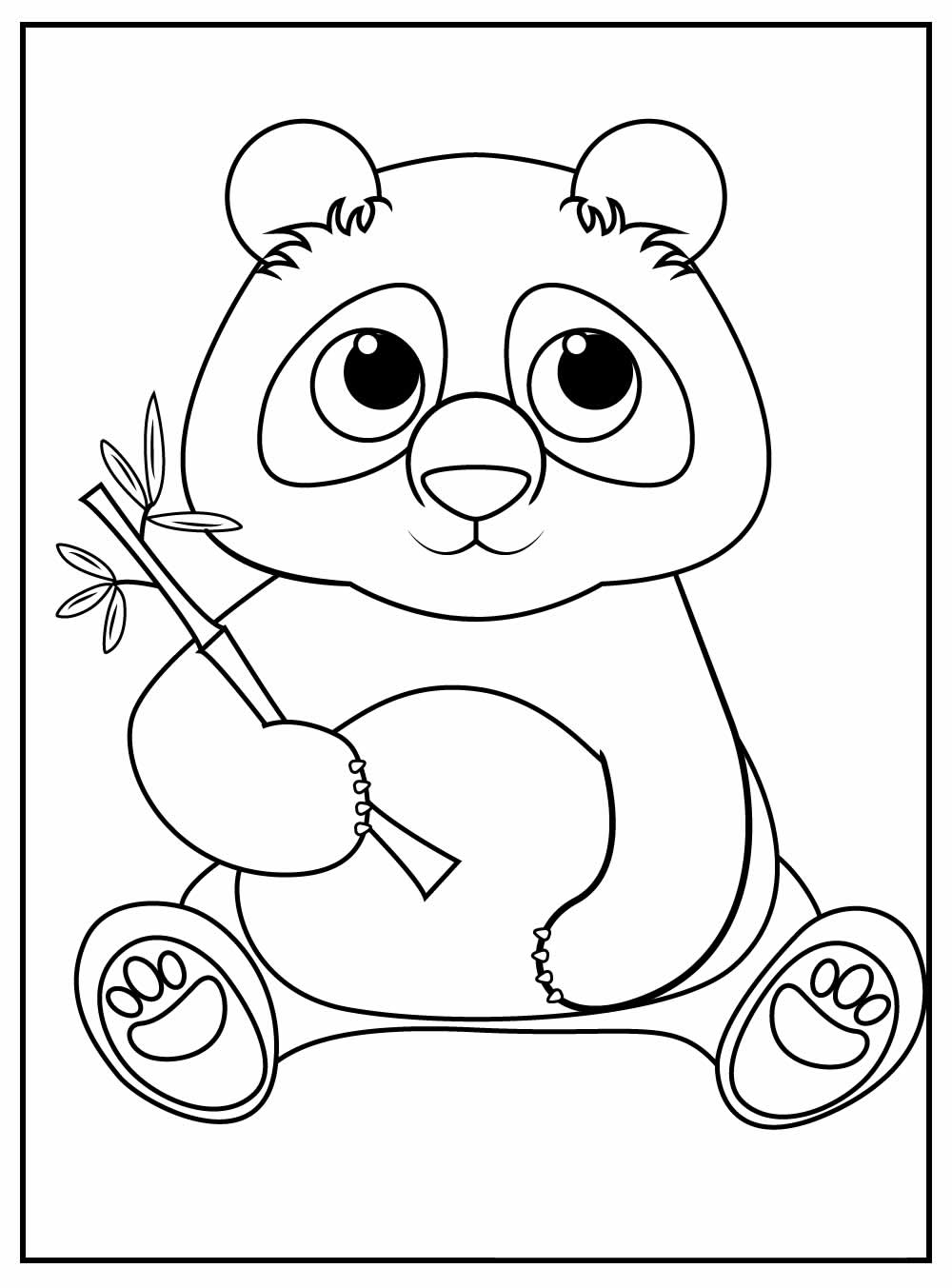 Desenho do Panda para Pintar  Panda desenho, Panda caricas