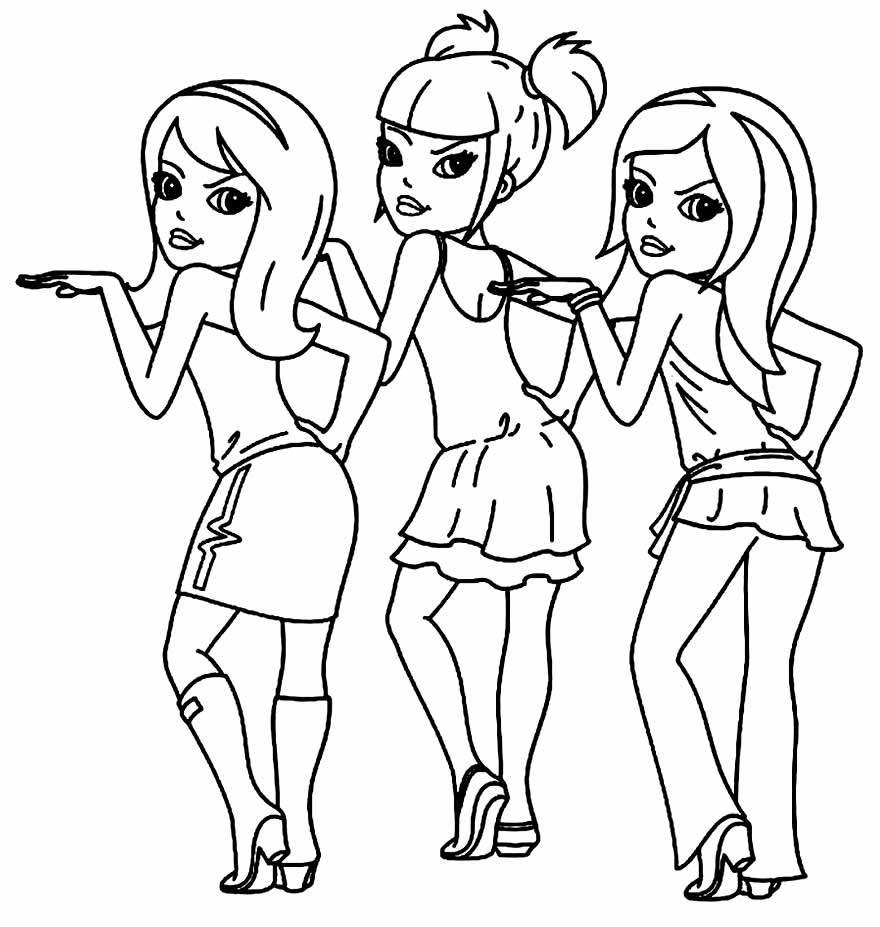 Barbie e BFF para colorir - Imprimir Desenhos