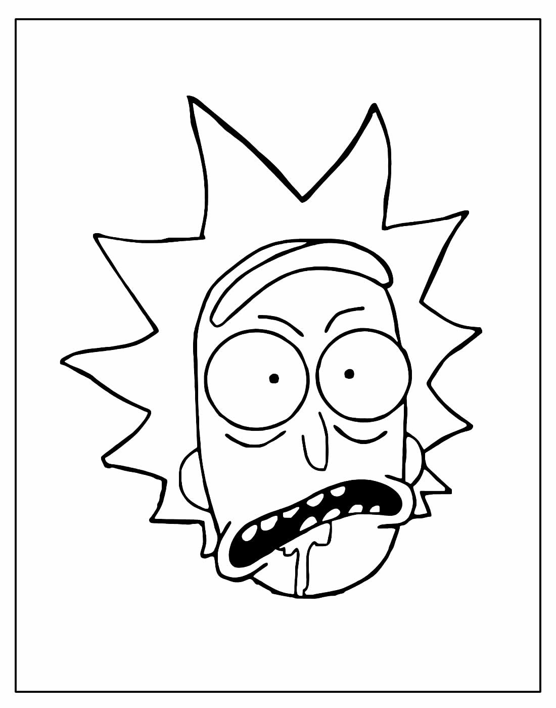 Página para colorir de Rick e Morty