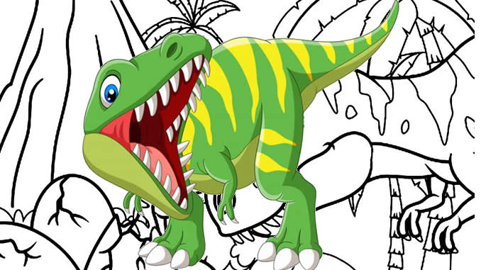 Desenhos de T-Rex para colorir - Bora Colorir