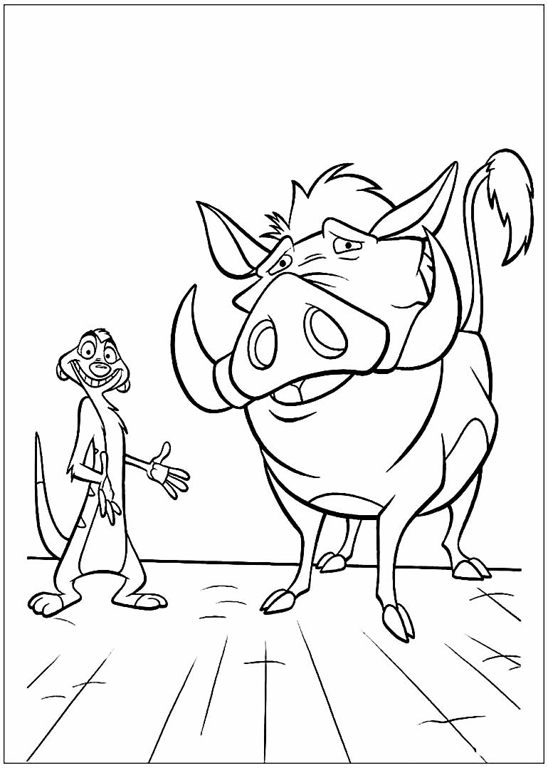 Desenho lindo de Timão e Pumba