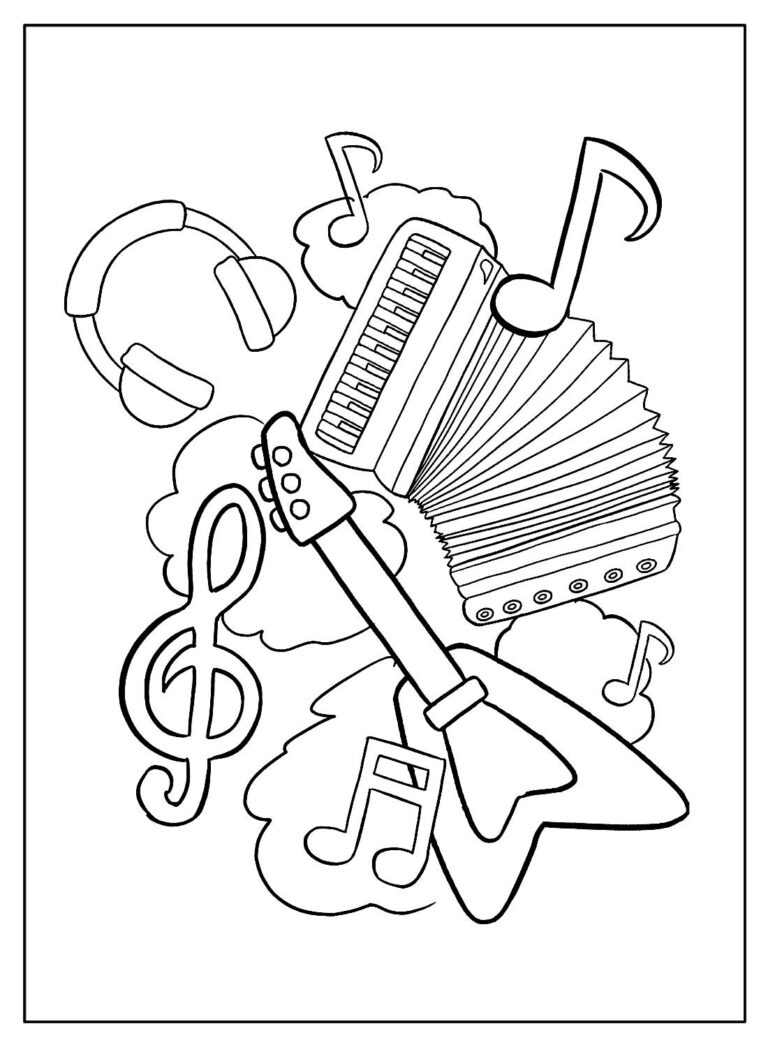 50+ Instrumentos Musicais para imprimir e colorir - Dicas Práticas