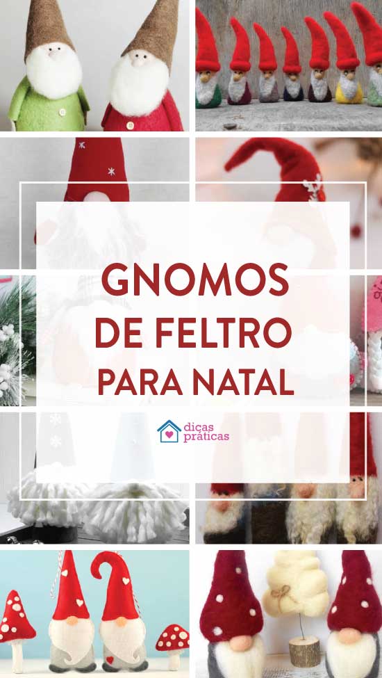 Gnomos de feltro para Natal