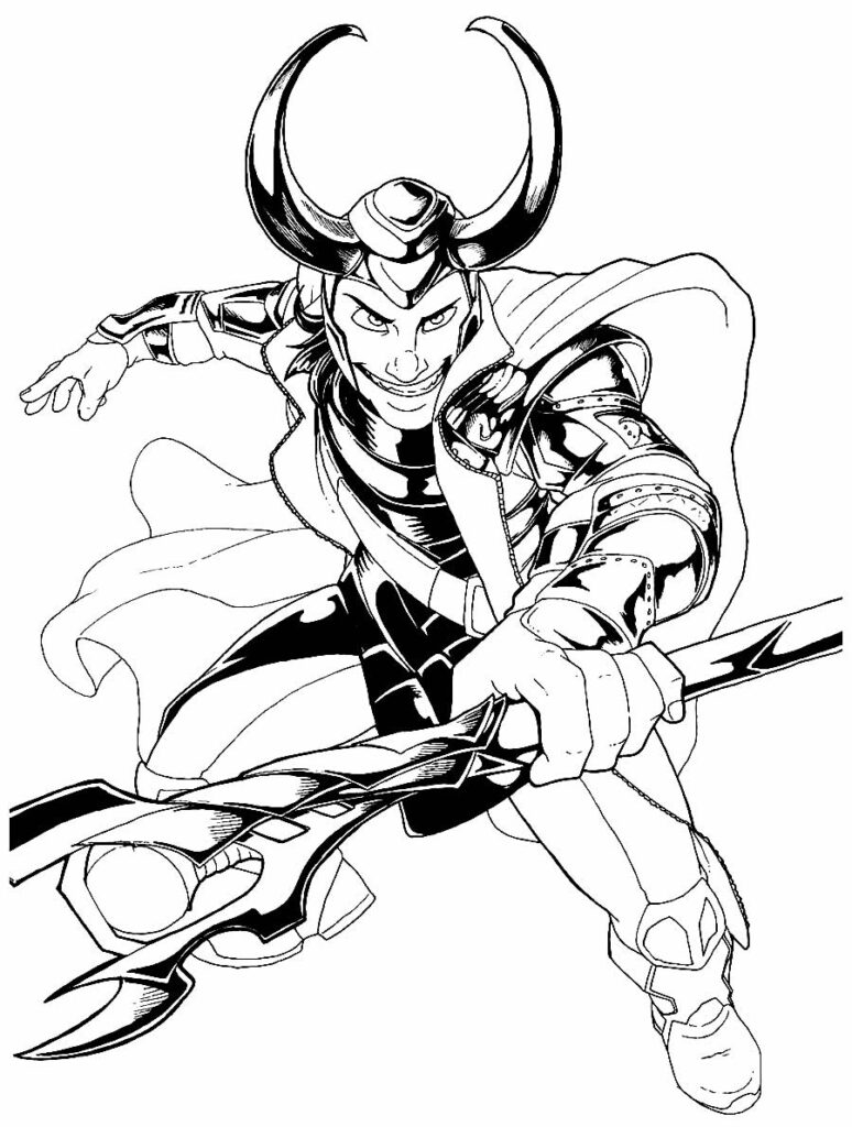 Desenho de Loki para pintar