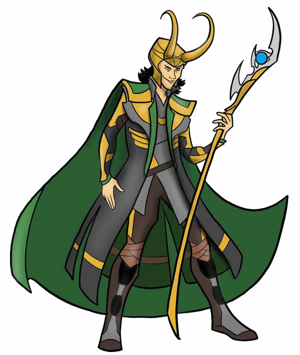 Desenhos de Loki para Colorir, Pintar e Imprimir 