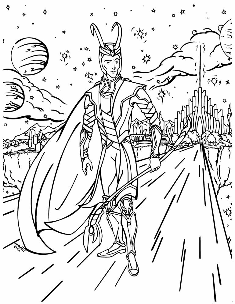 Desenho de Loki para colorir