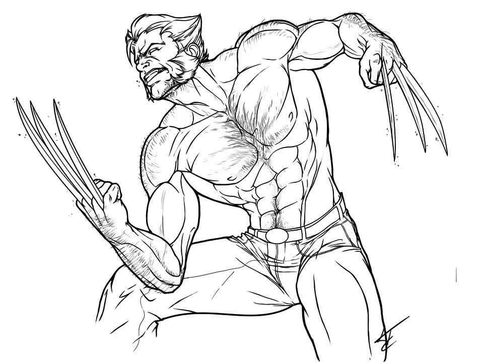 Desenho de Wolverine para pintar