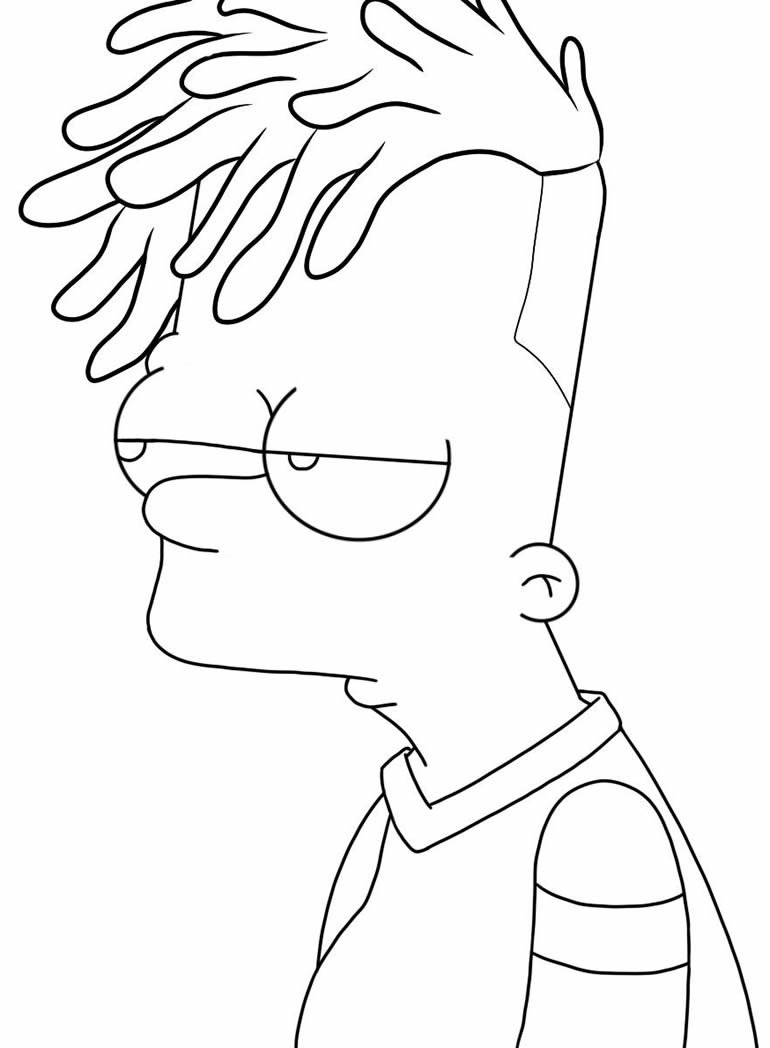 Desenho de Bart para pintar