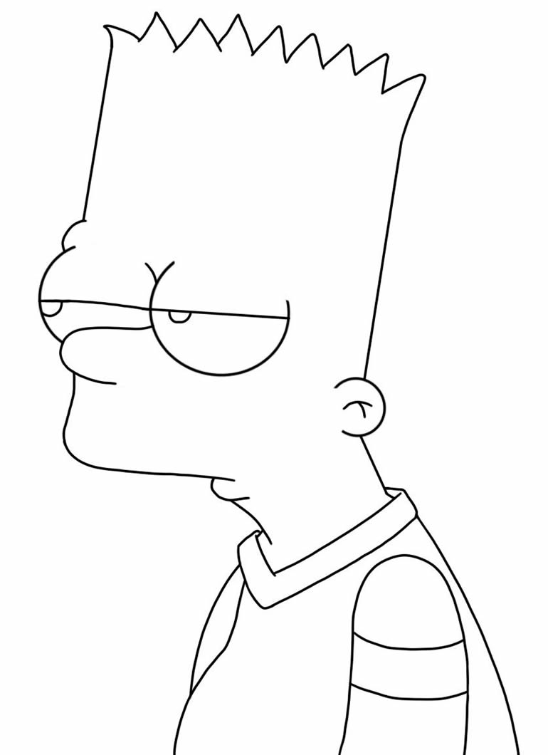 Desenho de Bart para pintar