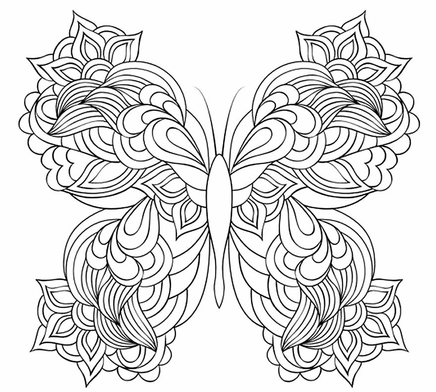 Desenho lindo de Borboleta com Mandala