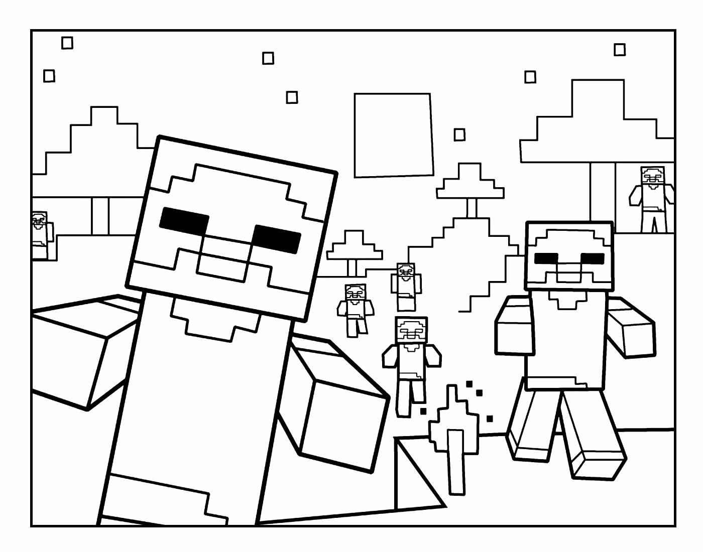 atos do minecraft para colorir