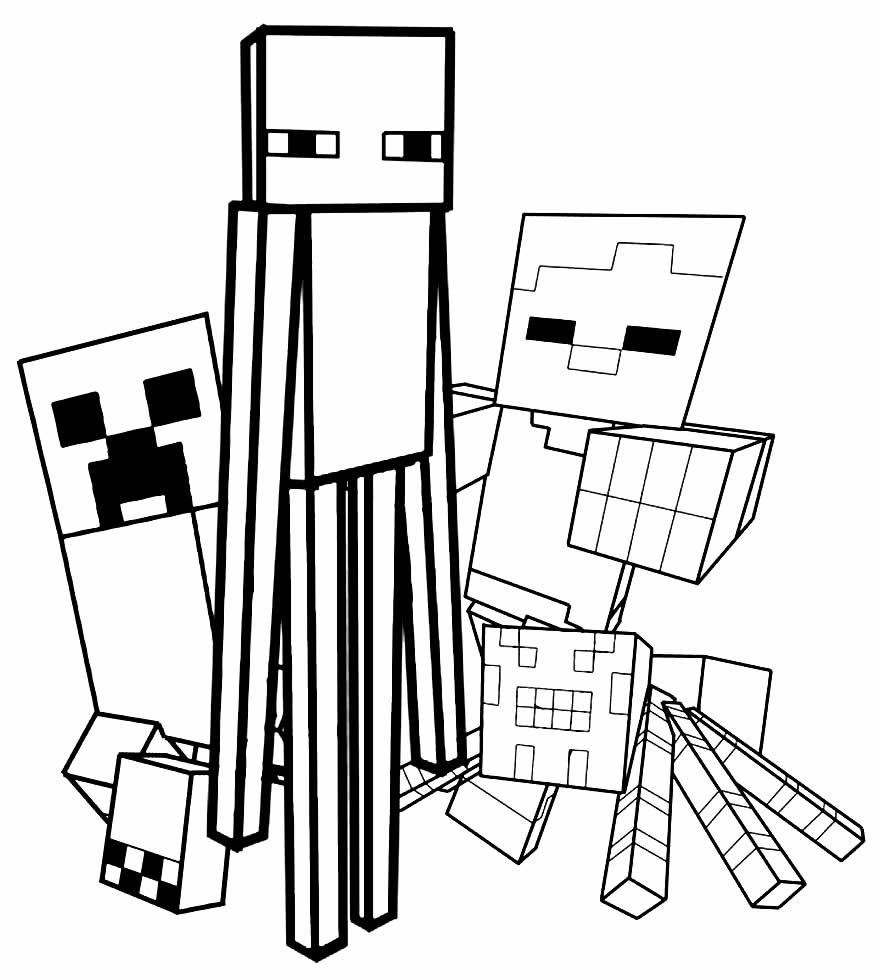 atos do minecraft para colorir