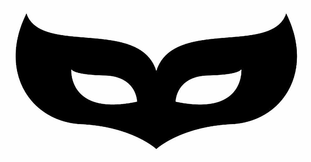 Silhuetas de Máscaras de Carnaval - Molde para imprimir