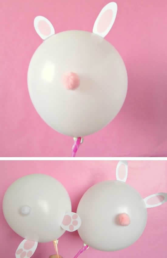 Decoração com balões para Páscoa