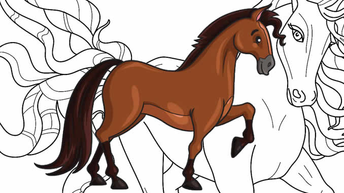 Desenho de Cavalo de competição para Colorir - Colorir.com