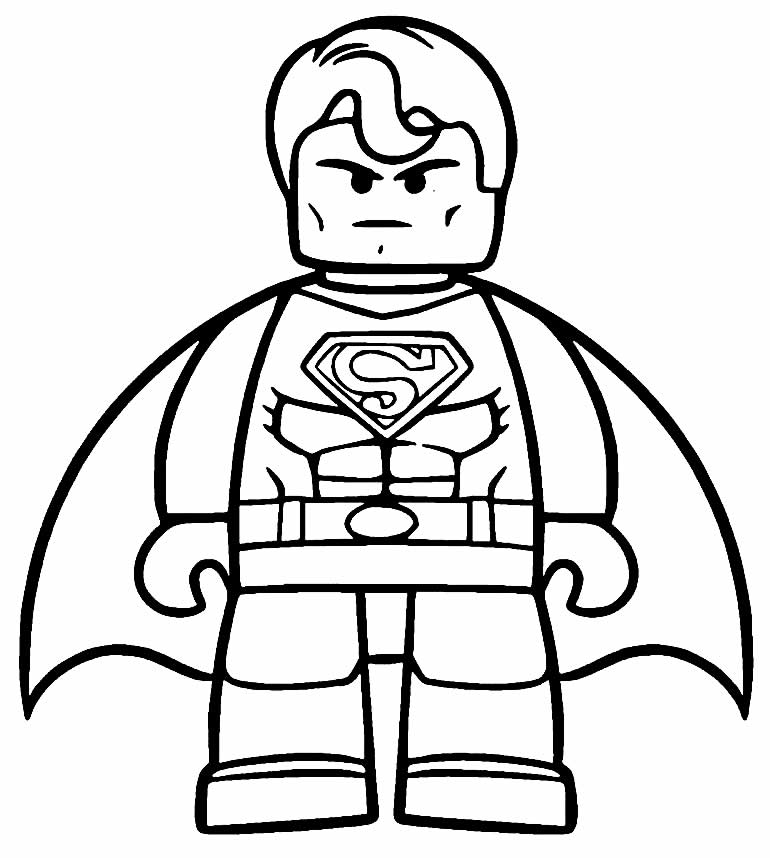 Desenho de Super-homem para pintar e colorir - Lego
