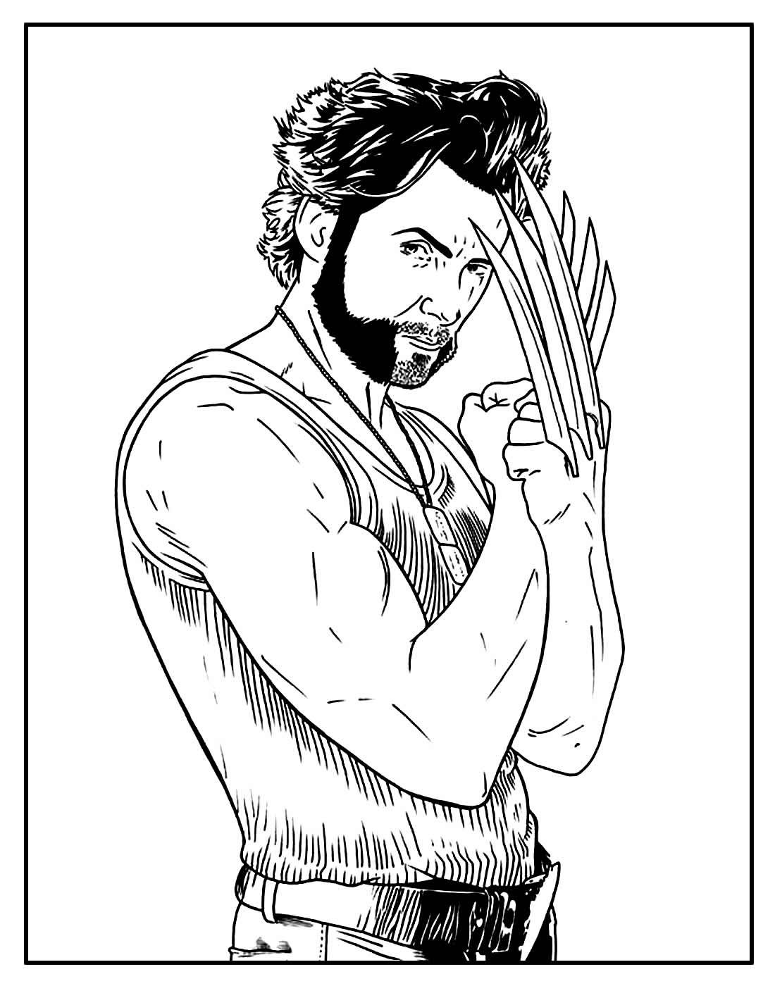 Desenho realista para colorir de Wolverine