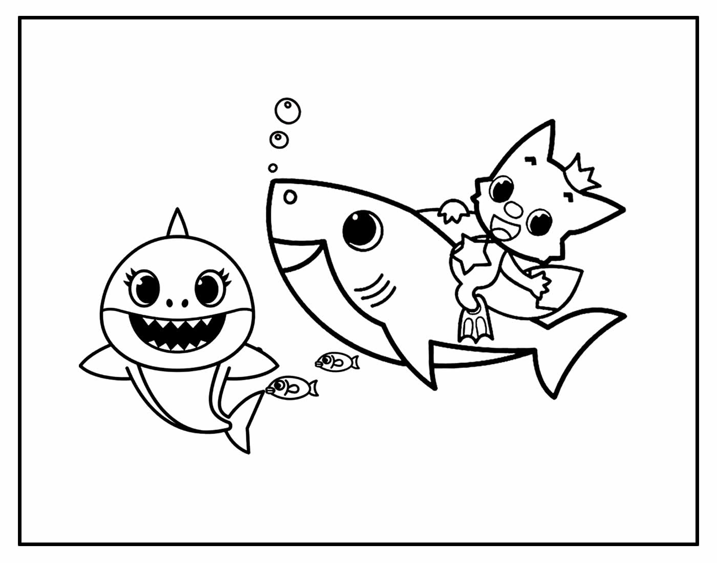 Página para colorir Baby Shark