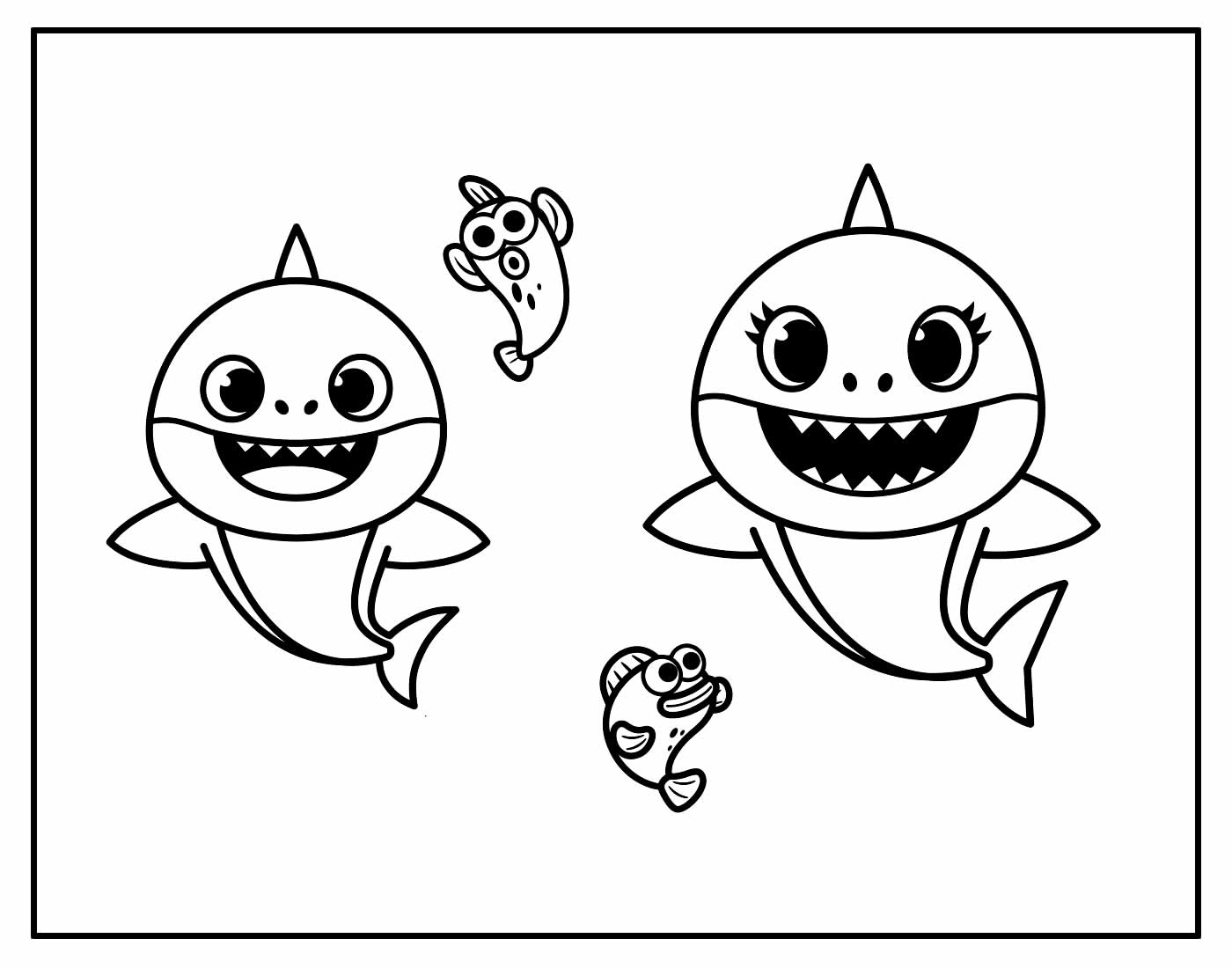 Desenho para colorir de Baby Shark