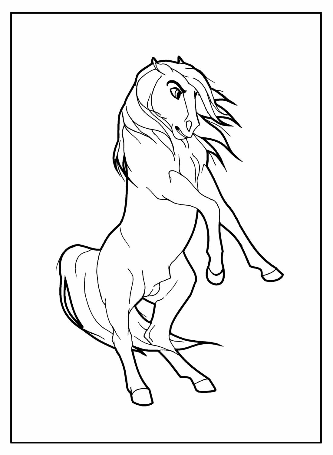 Desenho de Cavalo pulando baia para colorir - Tudodesenhos