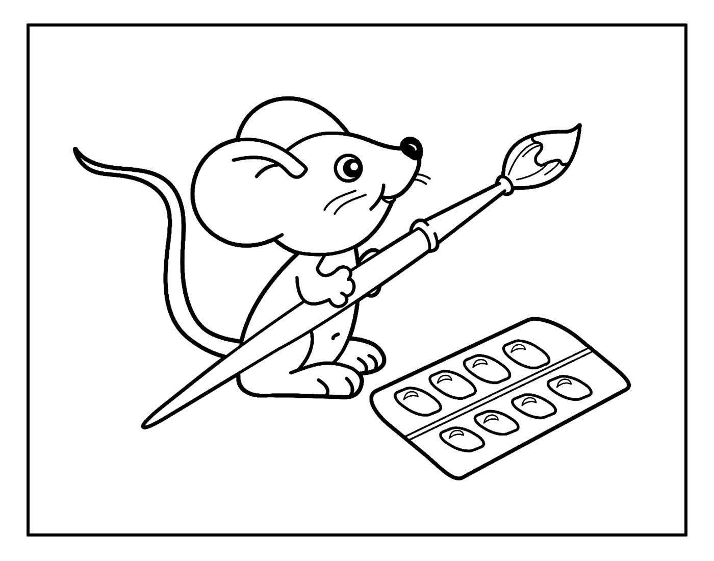 Desenho para pintar Ratinho