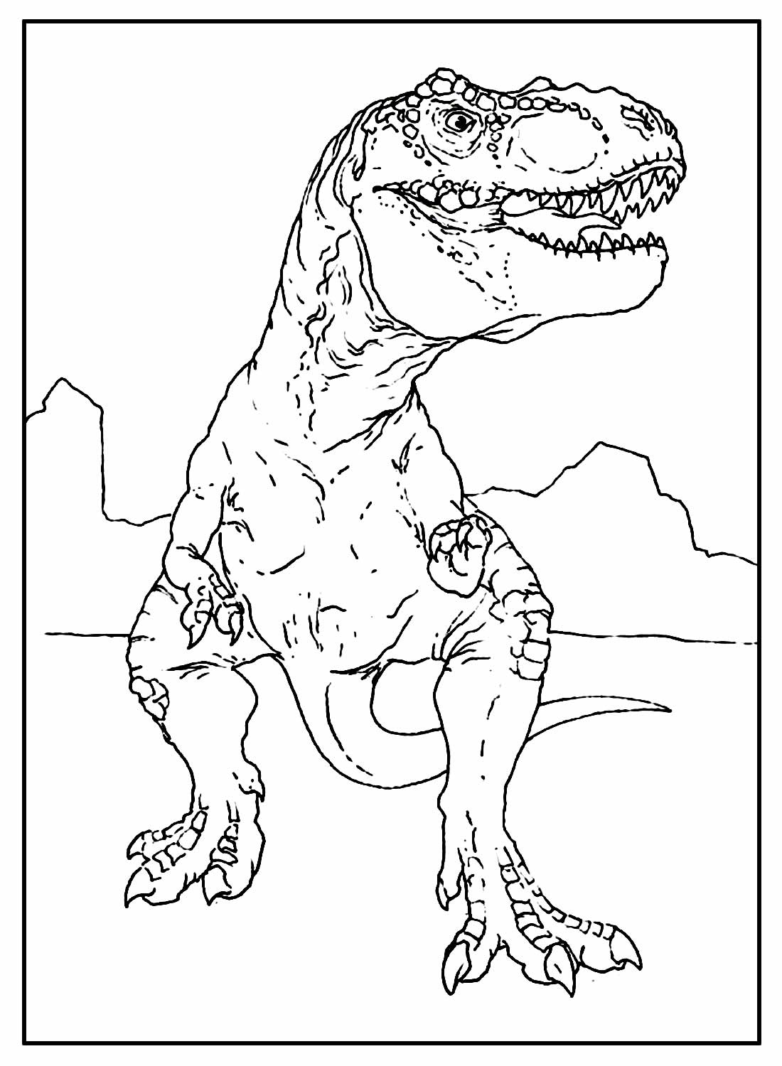 50+ Desenhos de T-Rex para colorir e imprimir - Como fazer em casa