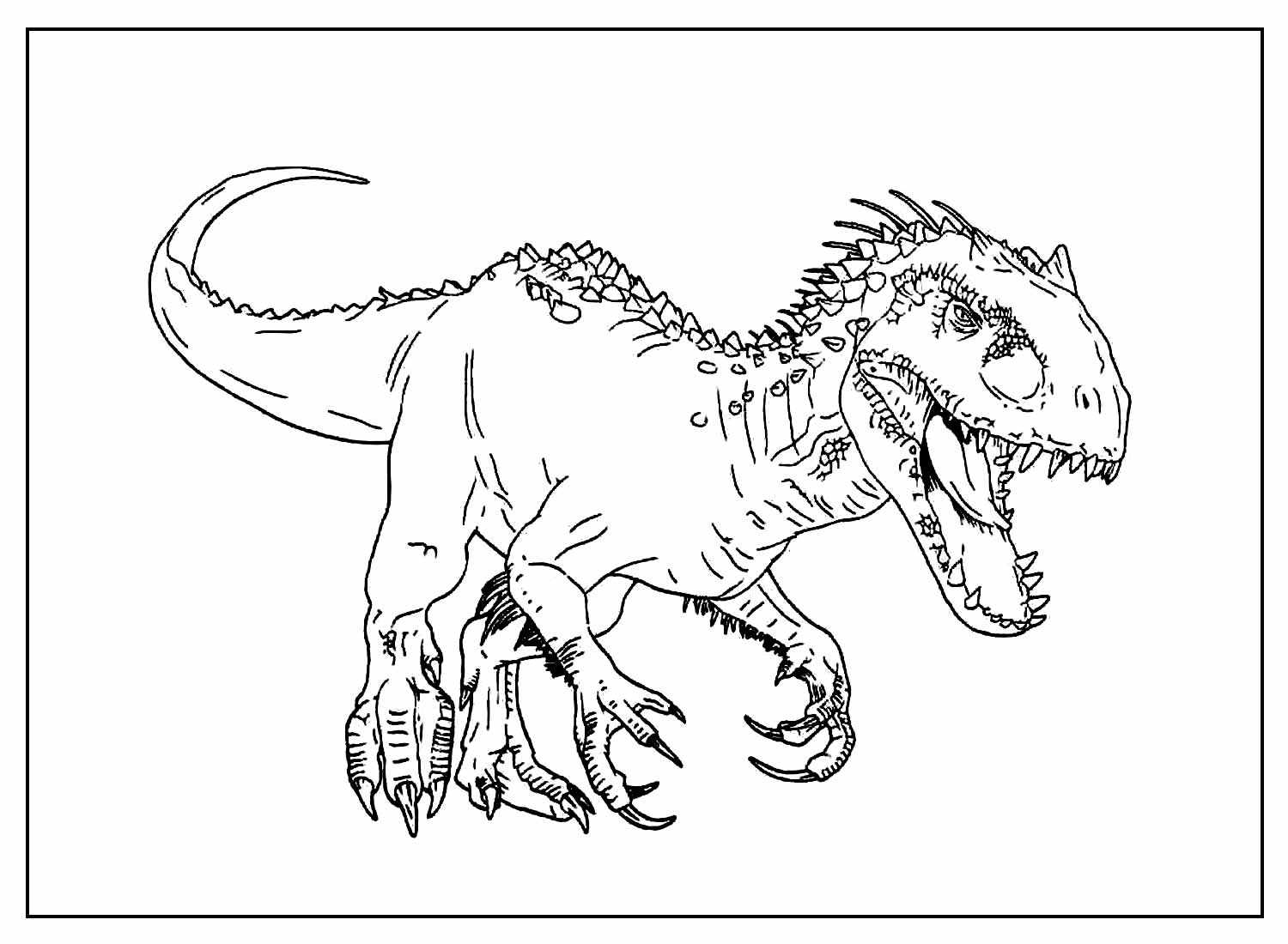 Desenho de T-rex do parque jurássico para colorir