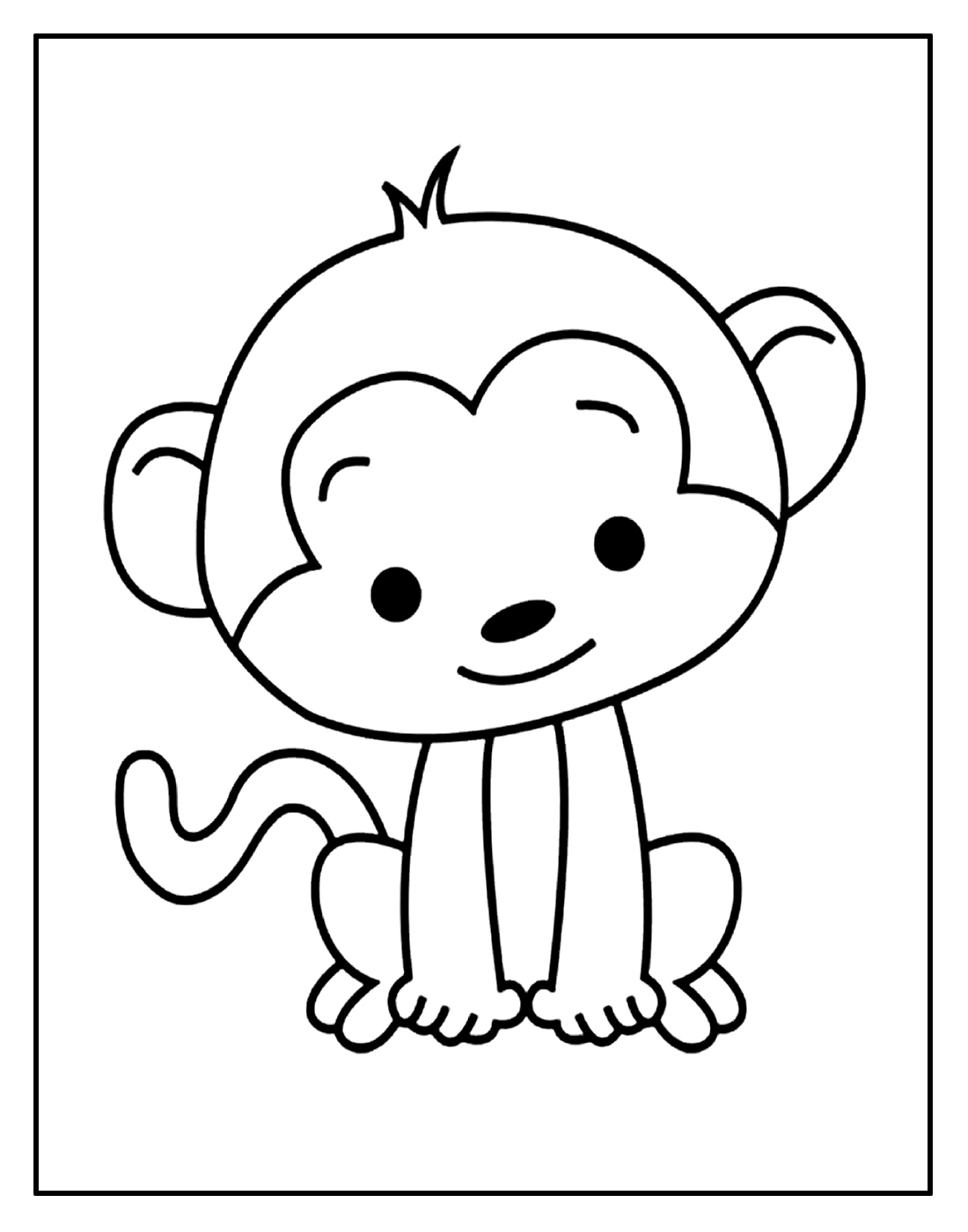 desenho de macaco para colorir para crianças 5073806 Vetor no Vecteezy