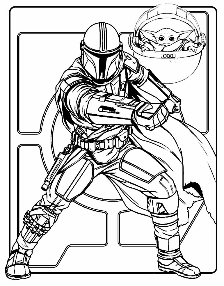 Desenho do Mandalorian para colorir