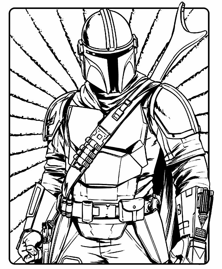 Desenho do Mandalorian para colorir