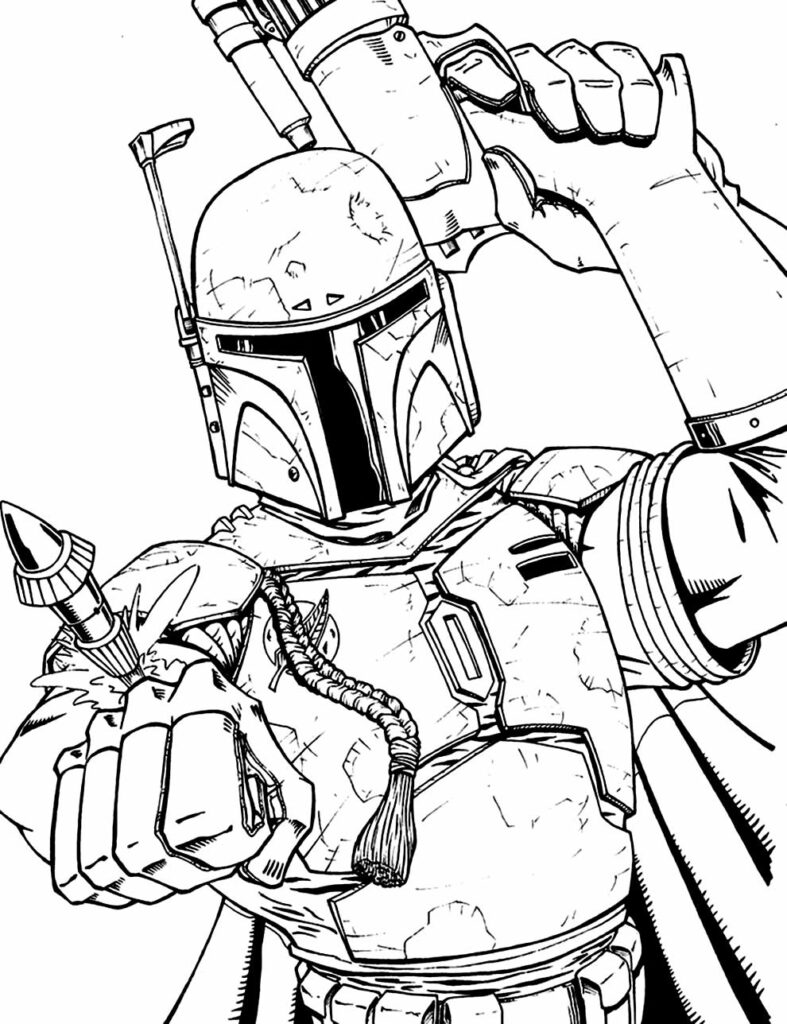 Desenho do Mandalorian para pintar