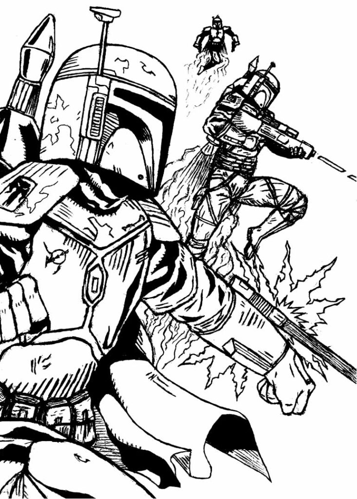 Desenho do Mandalorian para pintar