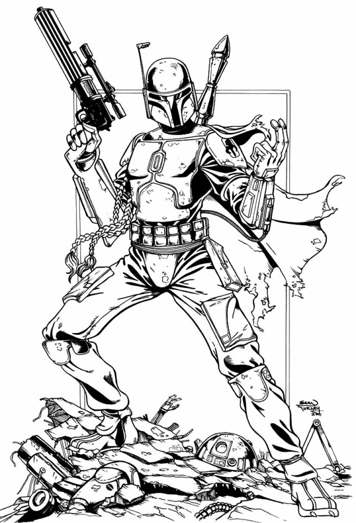 Desenho do Mandalorian para pintar