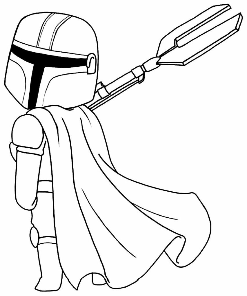 Imagem do Mandalorian para colorir e pintar