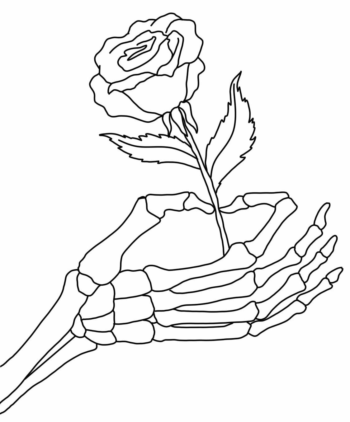 Desenho de Rosa para imprimir e pintar