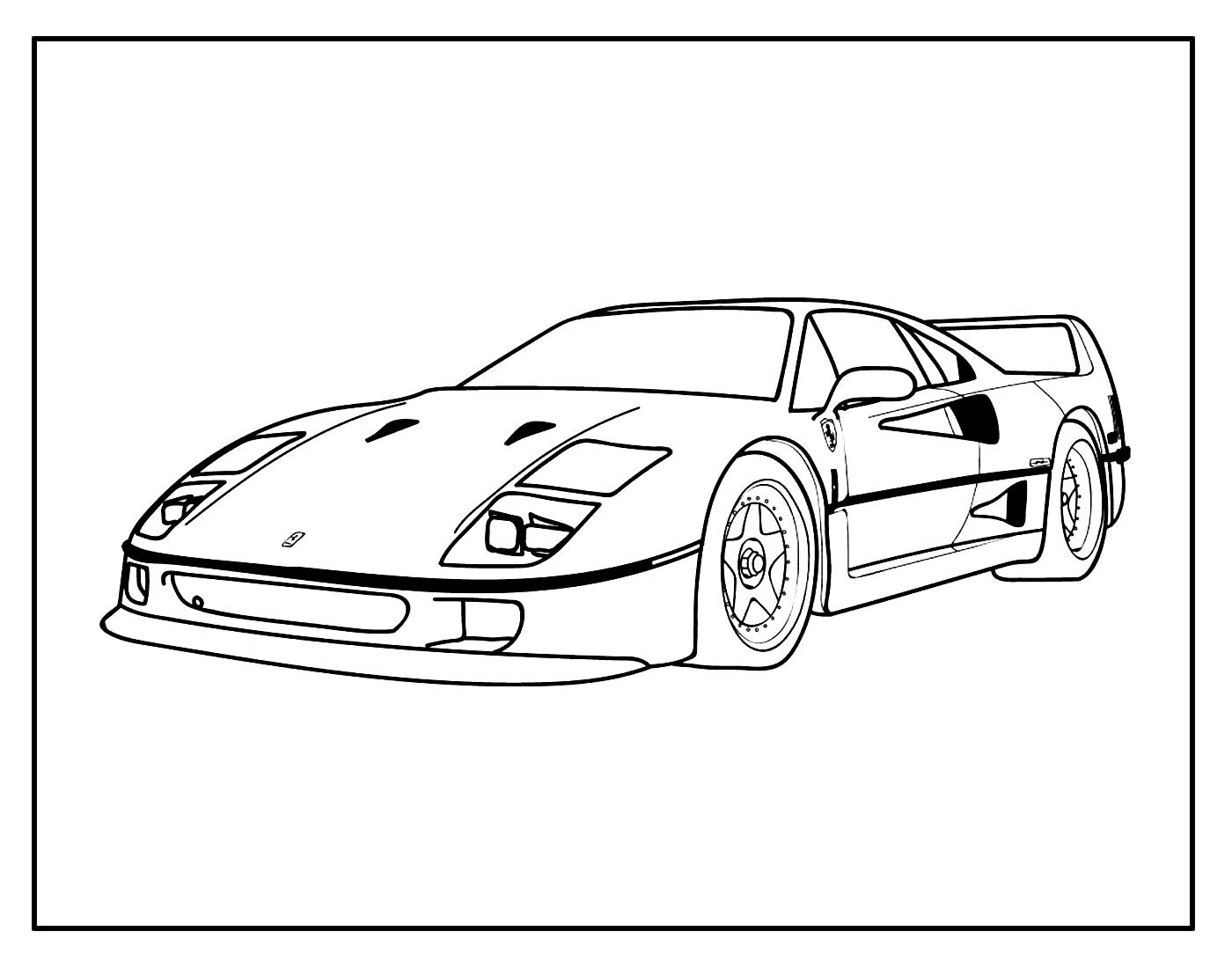 Desenho da Ferrari para colorir