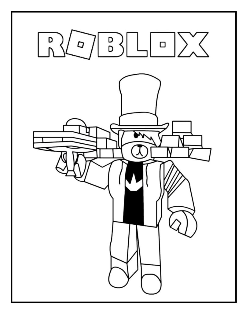 Desenho para pintar e colorir de Roblox