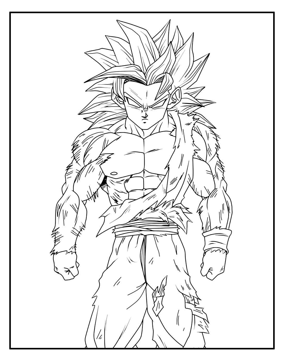 Página para pintar do Goku