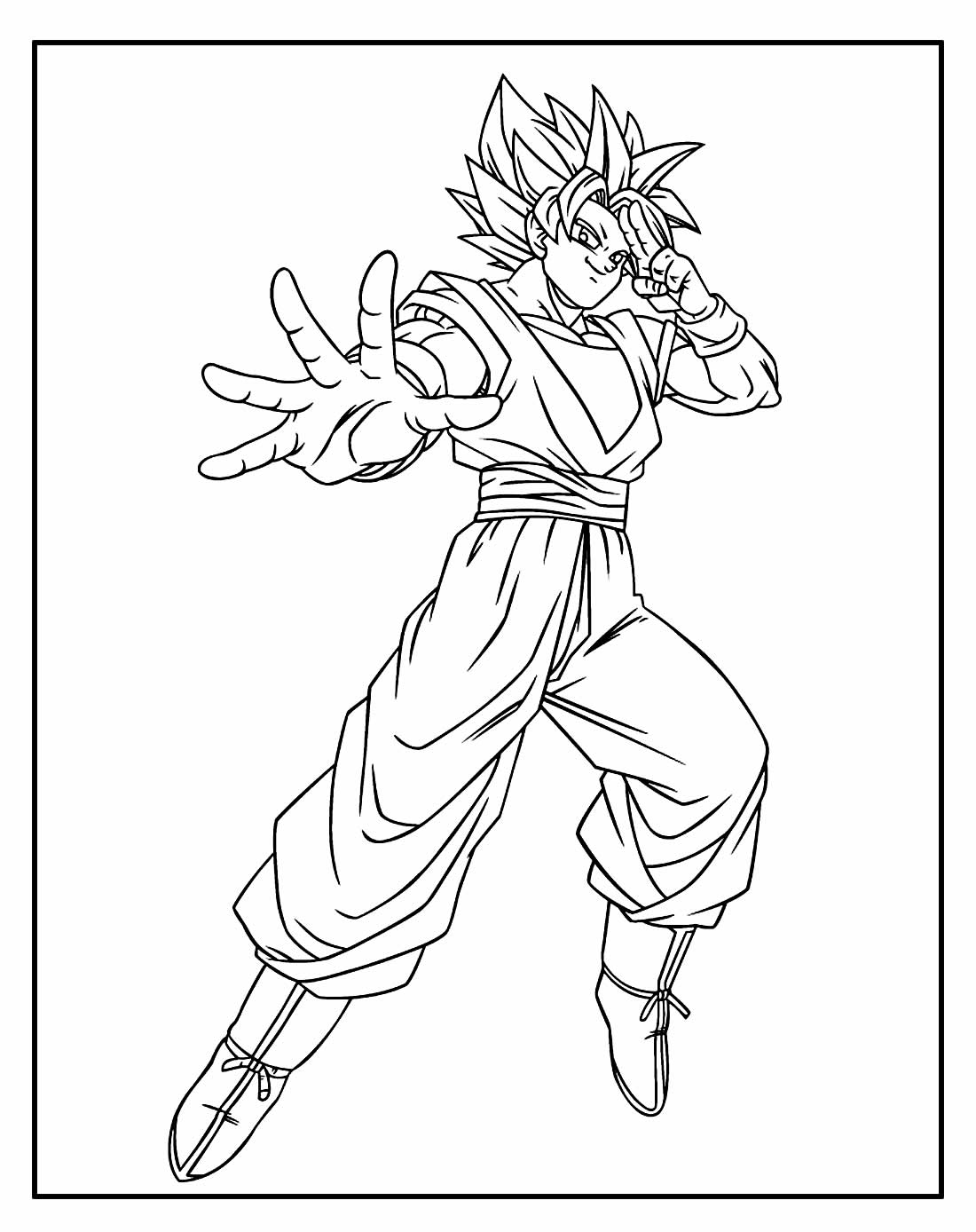 Página para pintar do Goku