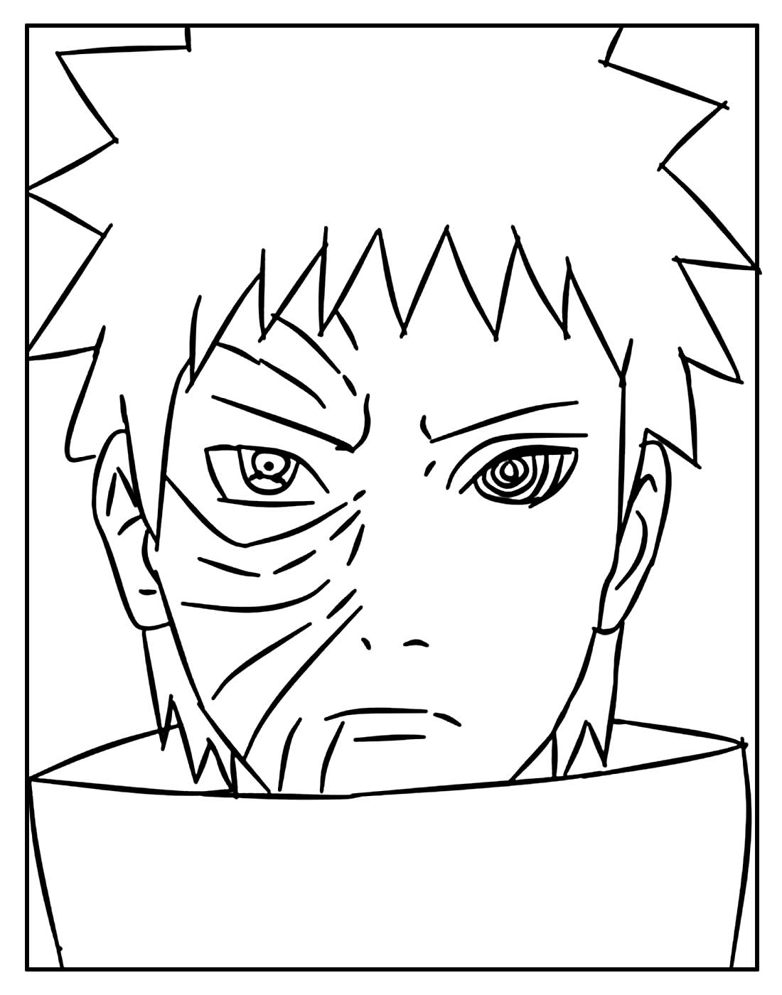 Tobi e kakashi para colorir - Imprimir Desenhos